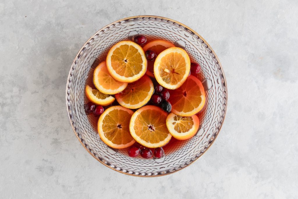 Homemade Christmas punch in the English style.