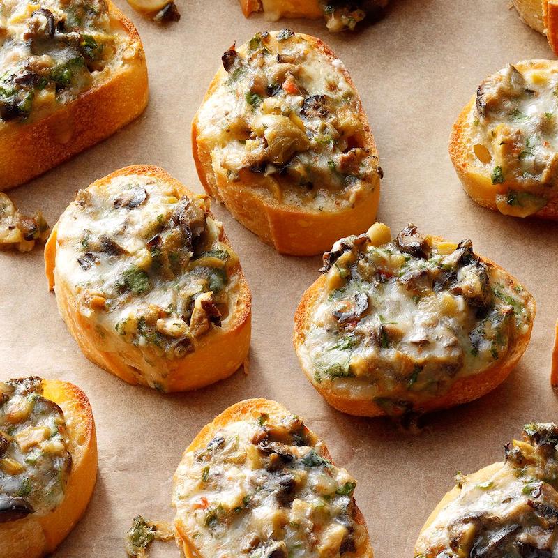 oven baked olive crostini