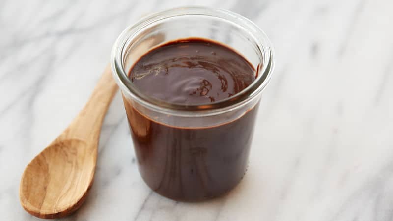 Chocolate frosting for Christmas cookies.