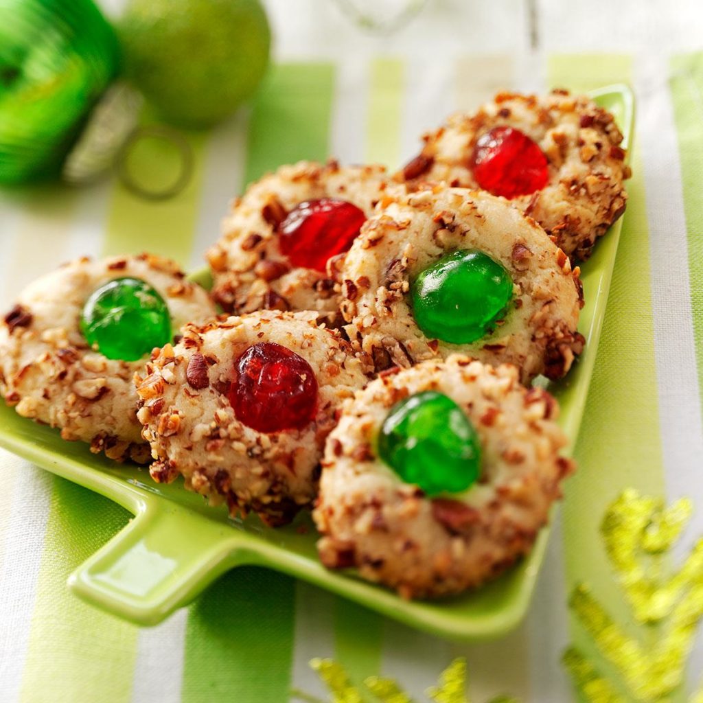 Candy decorated with candied fruit.