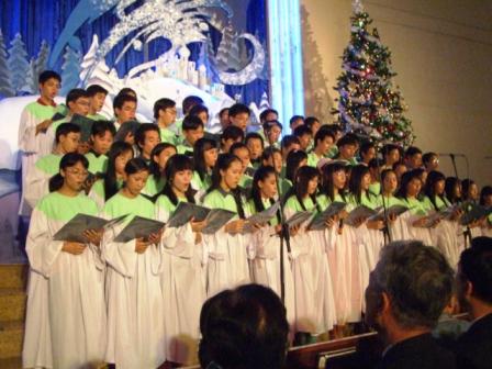 Christmas mass in a Vietnamese church.