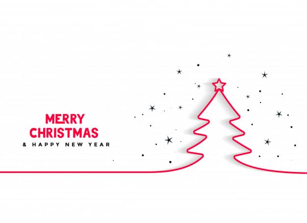 Merry Christmas and Happy New Year - Christmas card with text.