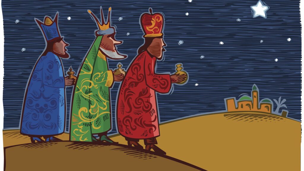 Cuban three kings bringing gifts to children.