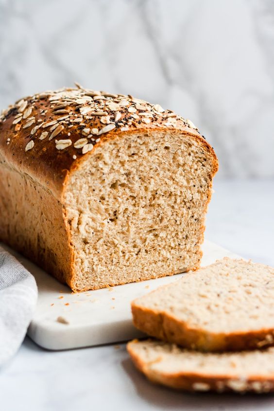 Delicious soft bread sprinkled with seeds.