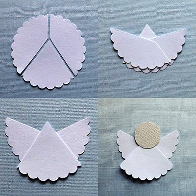 Instructions on how to make a Christmas angel out of paper.