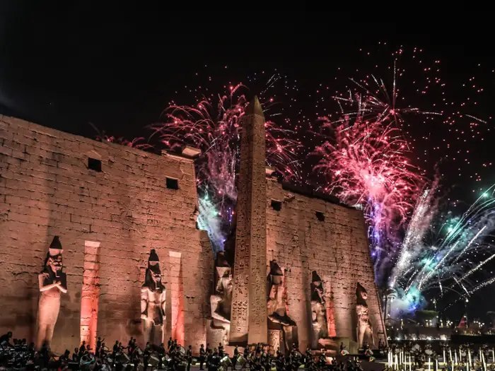 Fireworks to celebrate New Year's Eve in Egypt.