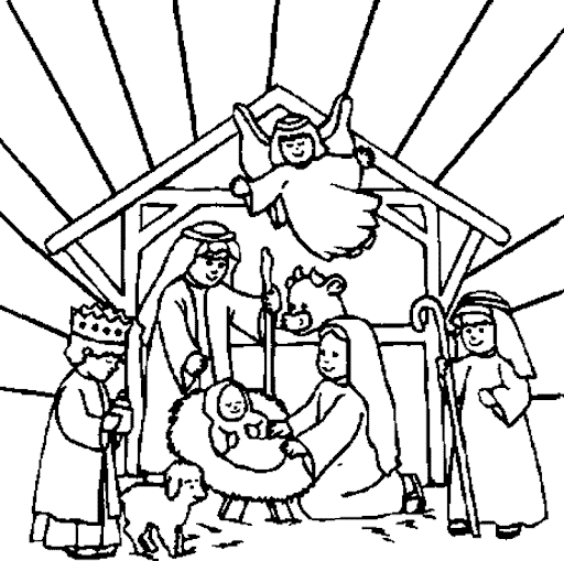 Nativity - coloring book for free download.