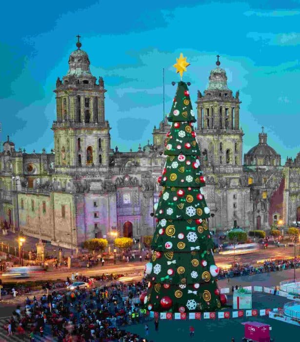 Christmas decorated city of Oaxaca.