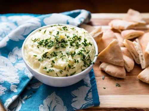 Potato spread on sandwiches in a bowl