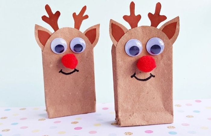 Reindeer Christmas gift bag.