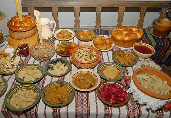 Russian Christmas food.