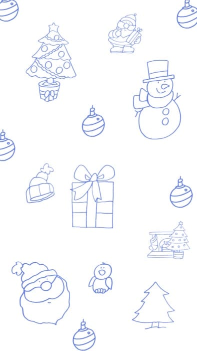 Simple white wallpaper with images of Christmas motifs