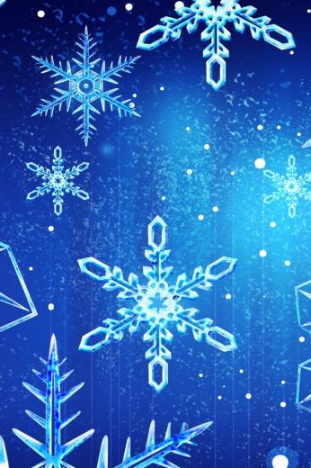 Big snowflakes on a blue background