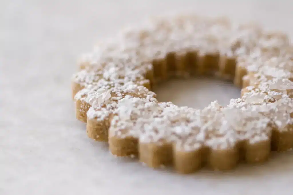 Sugared rye flour and Philadelphia cheese cookie.