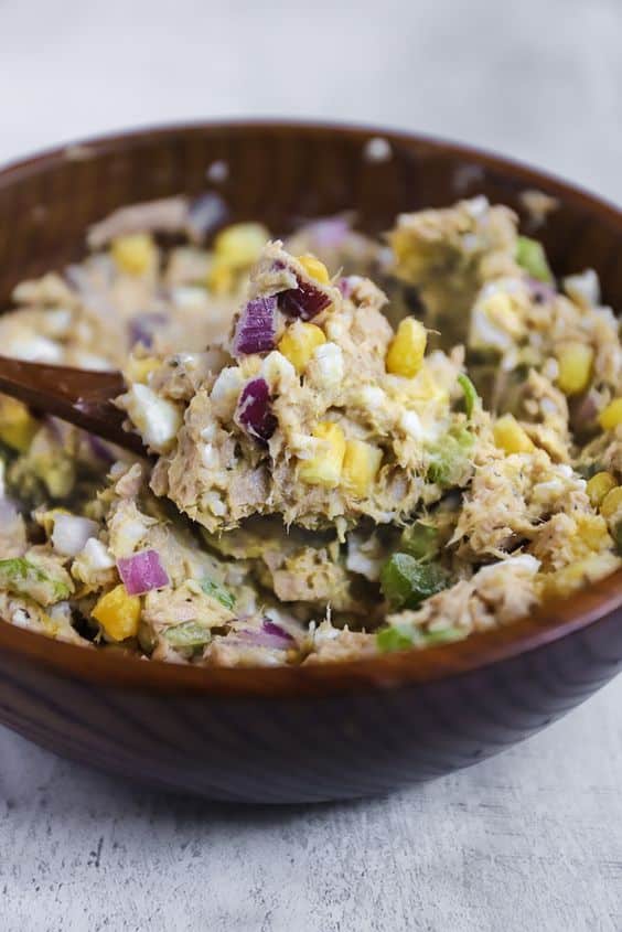 A bowl full of fine tuna spread.