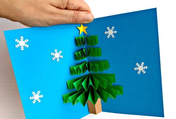 Card with 3D Christmas tree