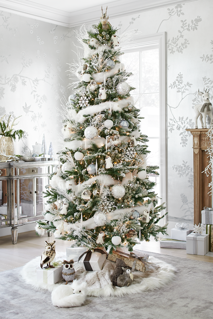 A tree in white and muted shades will bring winter to your home.