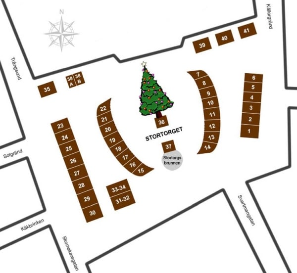 Plan of the Advent fair in the Old Town.