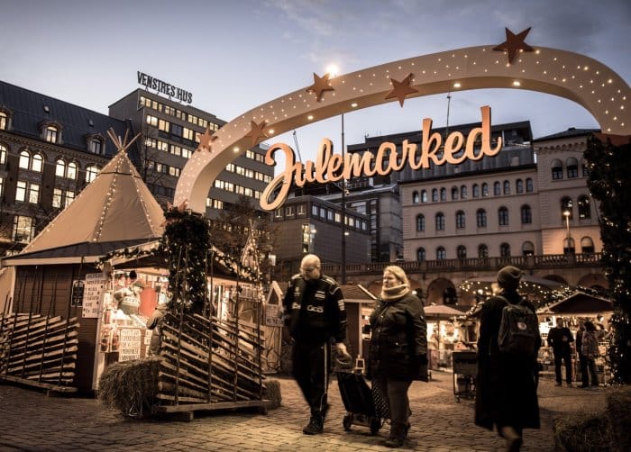 Christmas markets in traditional Norwegian tents.