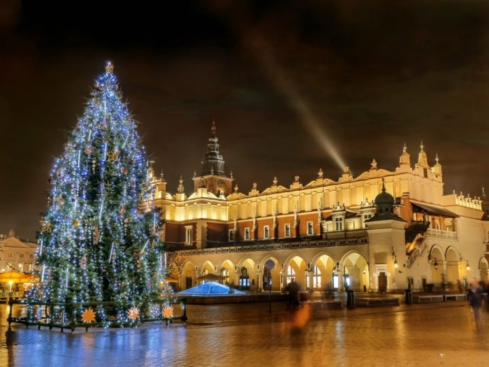 Christmas tree in Krakow Square.