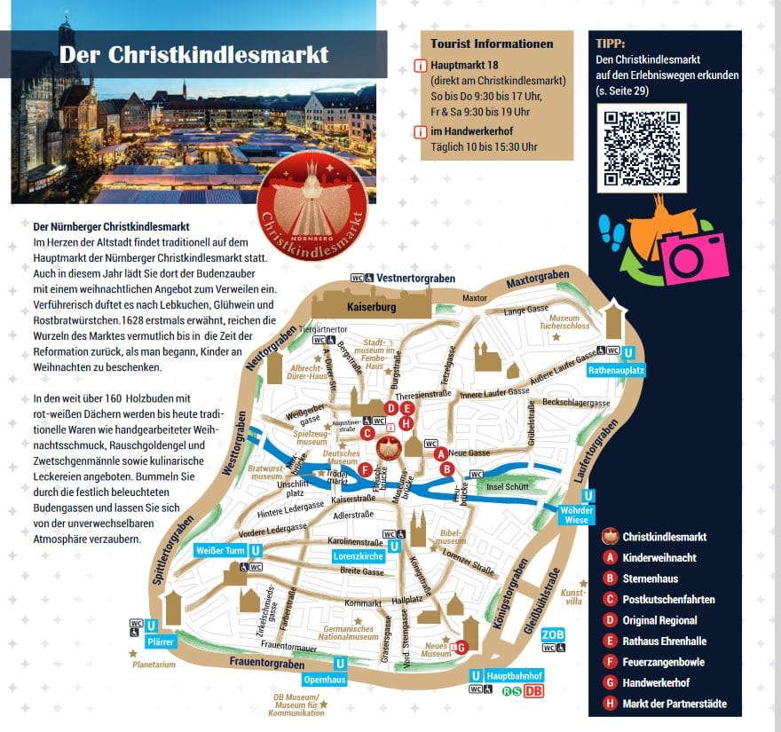 Map of the Nuremberg Christmas markets.