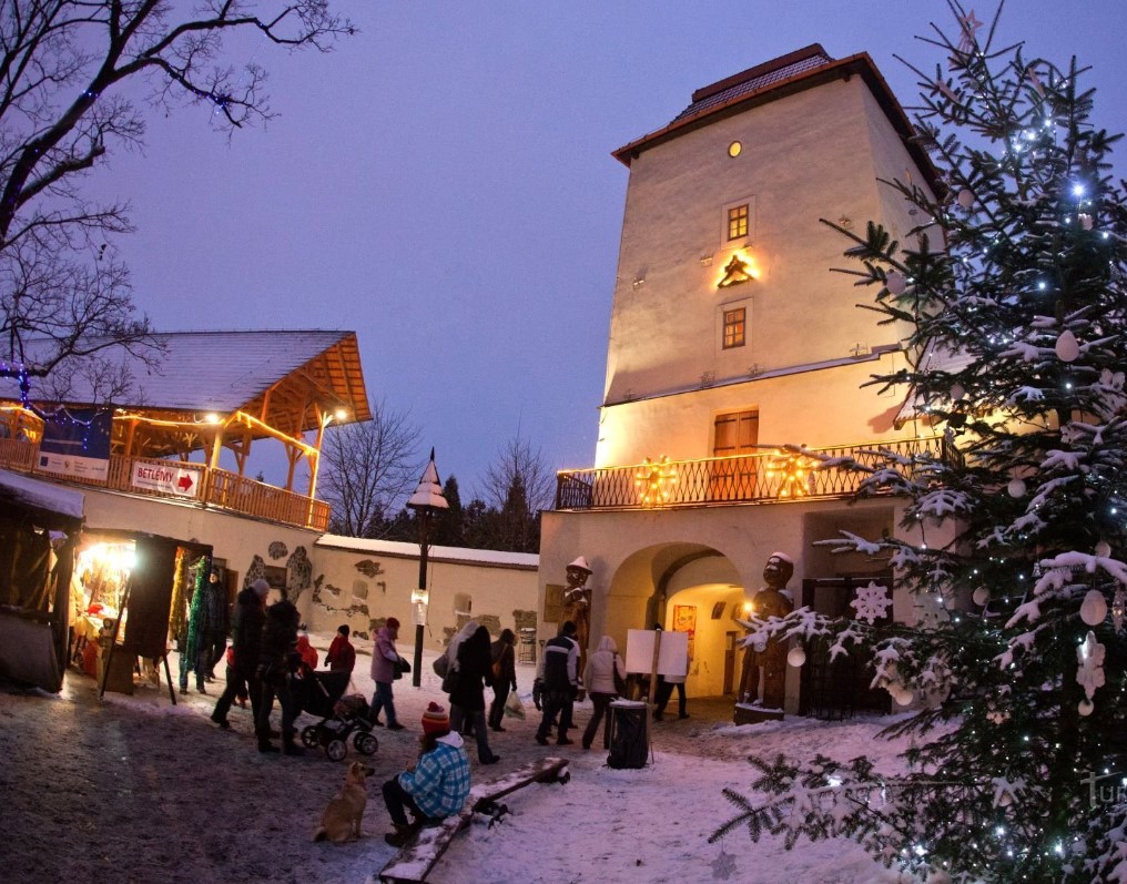 Castle in Ostrava on Christmas