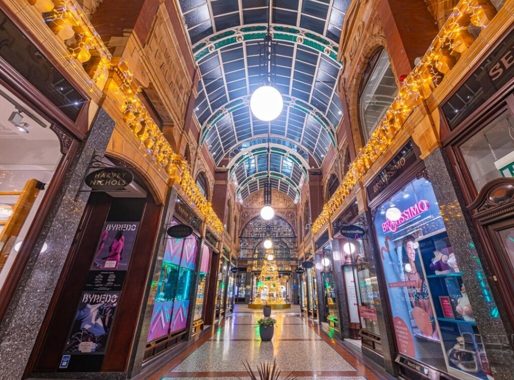 Victoria Arcades in Leeds during Christmas